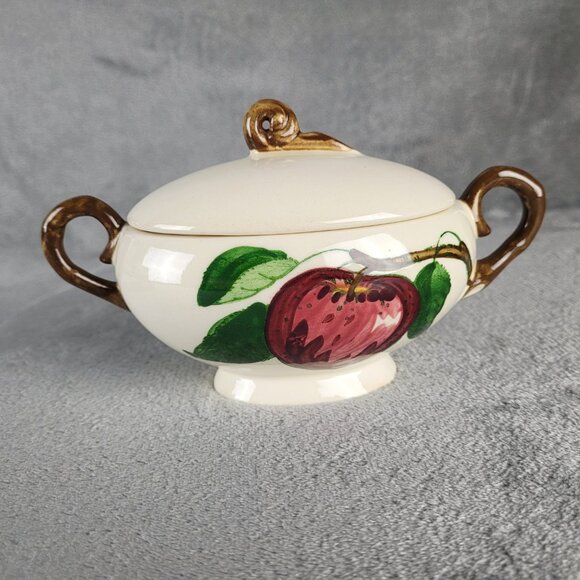 Metlox Poppytrail California Apple 2 Cup & Saucers & Sugar Bowl 1949 VTG MCM - Picture 13 of 16